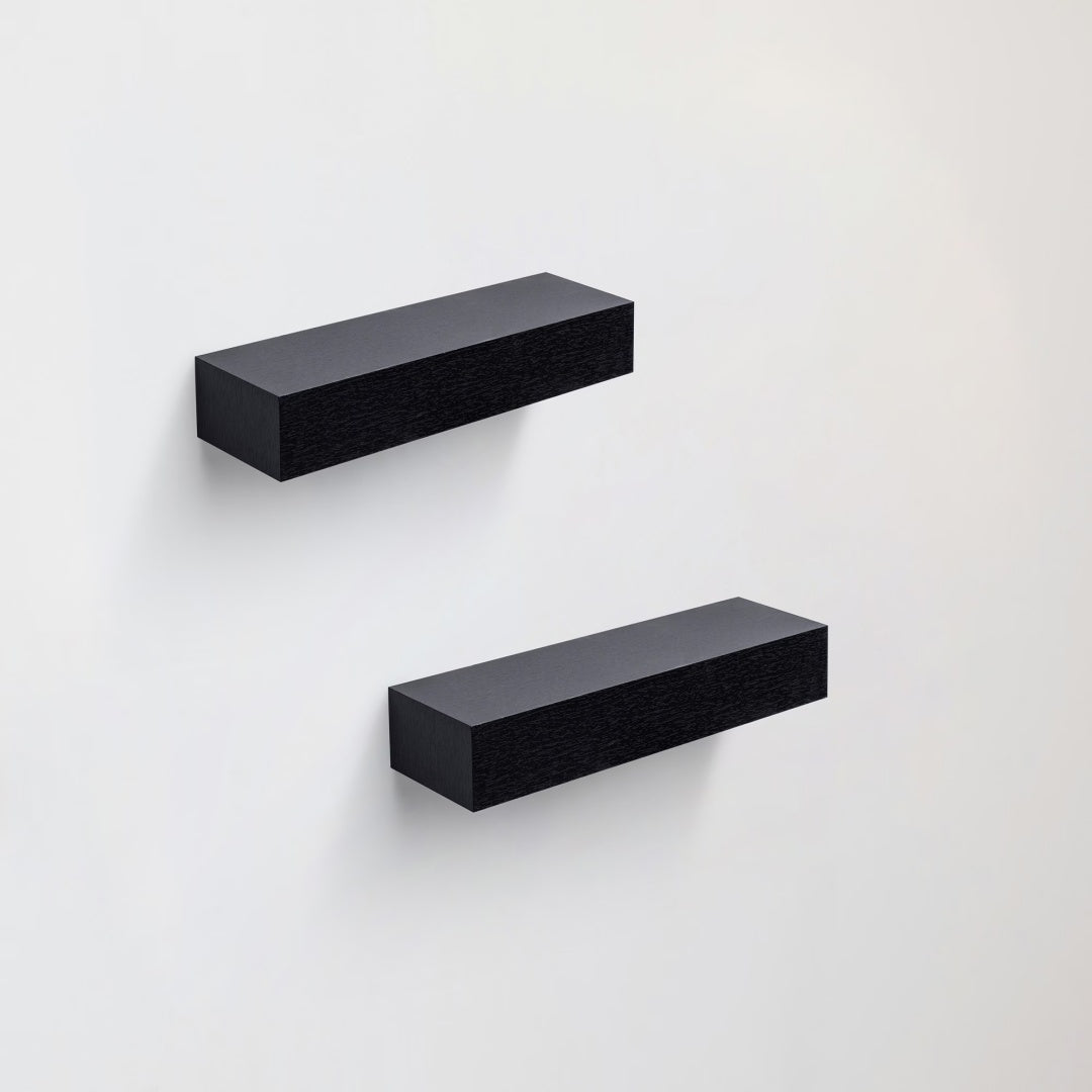 Floating Shelves  18.11 Wall Mounted Wood Shelves For Bathroom, Bedroom, Living Room, Kitchen, Hanging Shelf For Books Storage Decor With Invisible Brackets, Black
