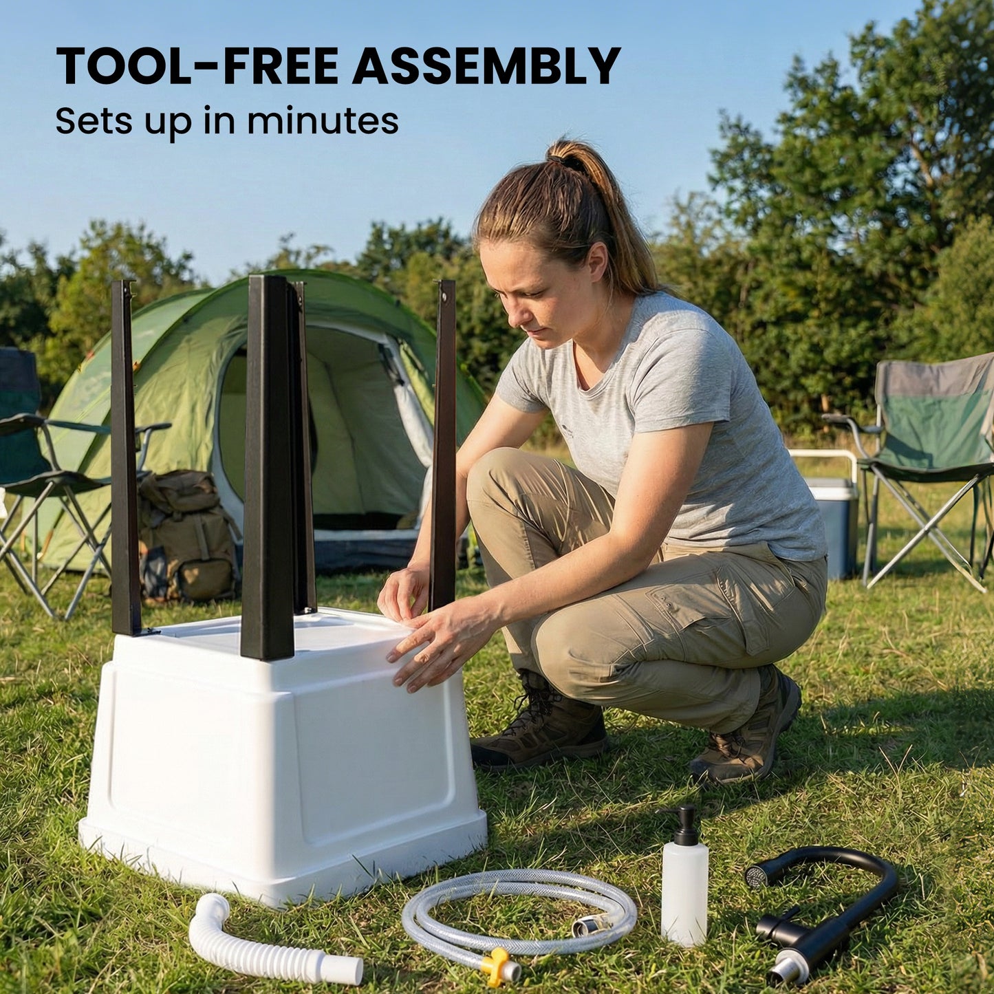 Portable 23-Gallon Utility Sink Laundry Tub for Washing Room, Freestanding Laundry Sink with Soap Dispenser, White