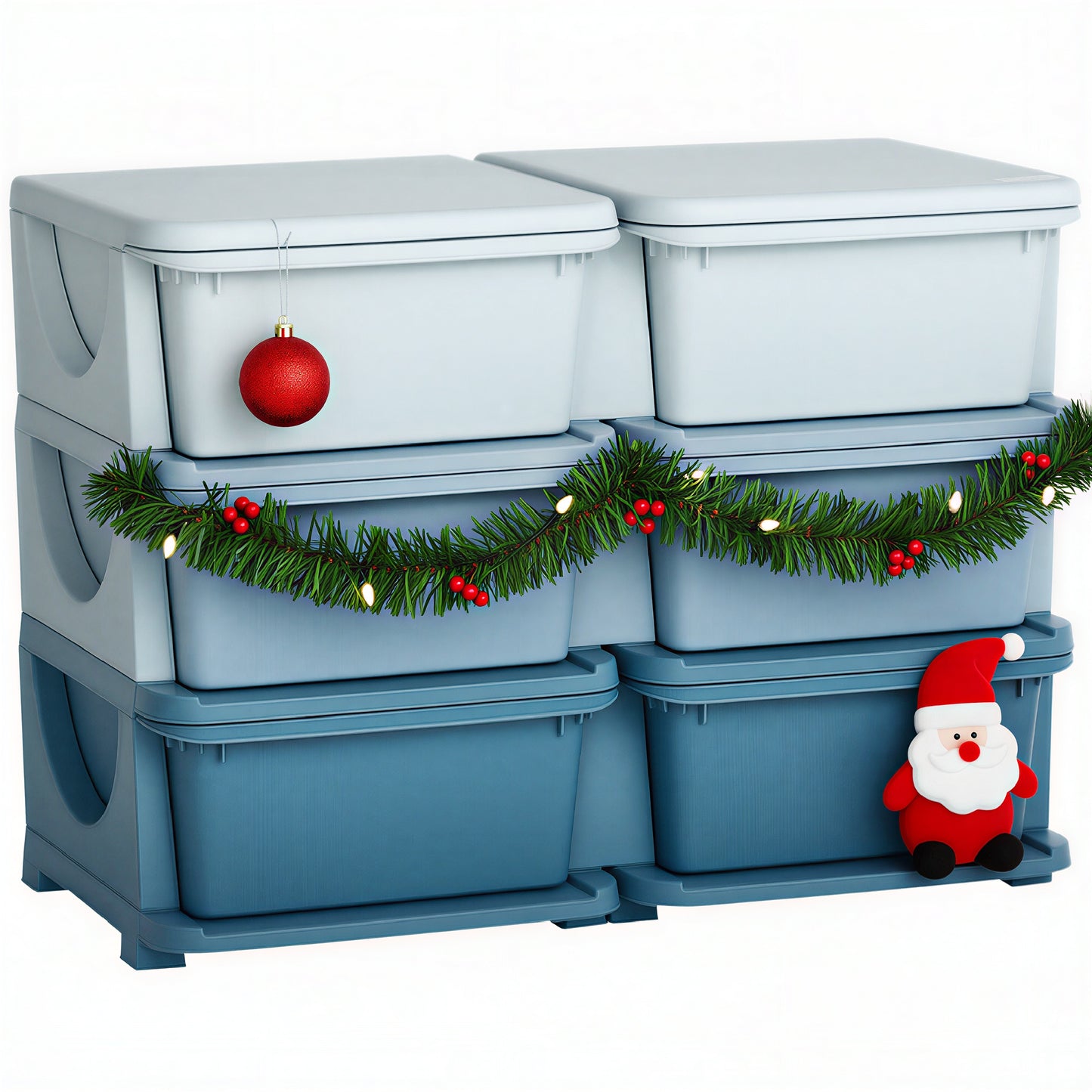 3 Tier Kids Storage Unit, Toy Organizers and Storage with 6 Drawer Chest for Kids Bedroom Nursery Kindergarten Living Room for Boys Girls Toddlers, Blue