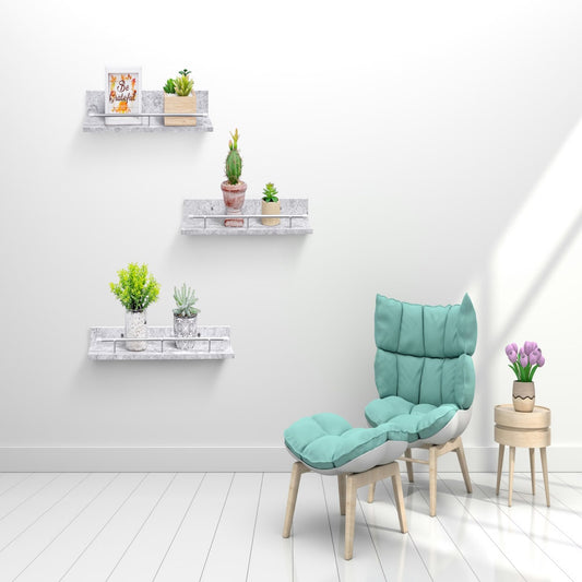Floating Shelves 15.7 Wall Mounted Wood Shelves For Bathroom, Bedroom, Living Room, Kitchen, Hanging Shelf For Books Storage Decor With Invisible Brackets, Grey