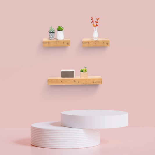Floating Shelves  23.6 Wall Mounted Wood Shelves For Bathroom, Bedroom, Living Room, Kitchen, Hanging Shelf For Books  Storage  Decor With Invisible Brackets, Maple