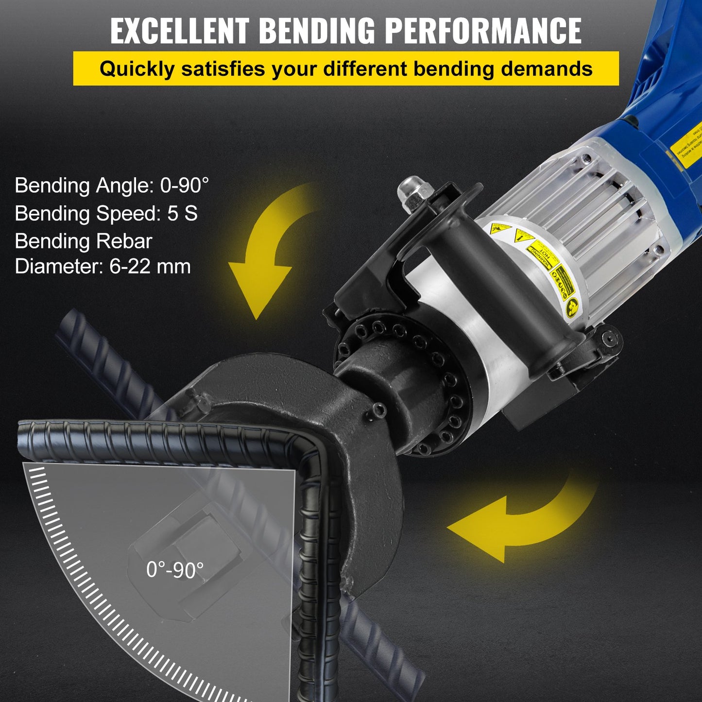 Electric Hydraulic Rebar Bender, 1.2 KW 0.9 Inch 22 Mm Hand Held Rebar Bender 110 V Portable Electric Rebar Bender, Within 5 S