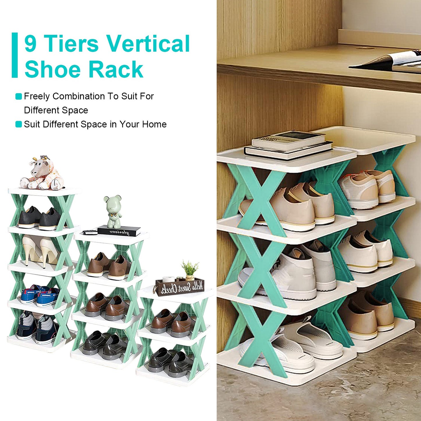 HearthSpace™ Slim Vertical Shoe Tower (Holds 9 Pairs)