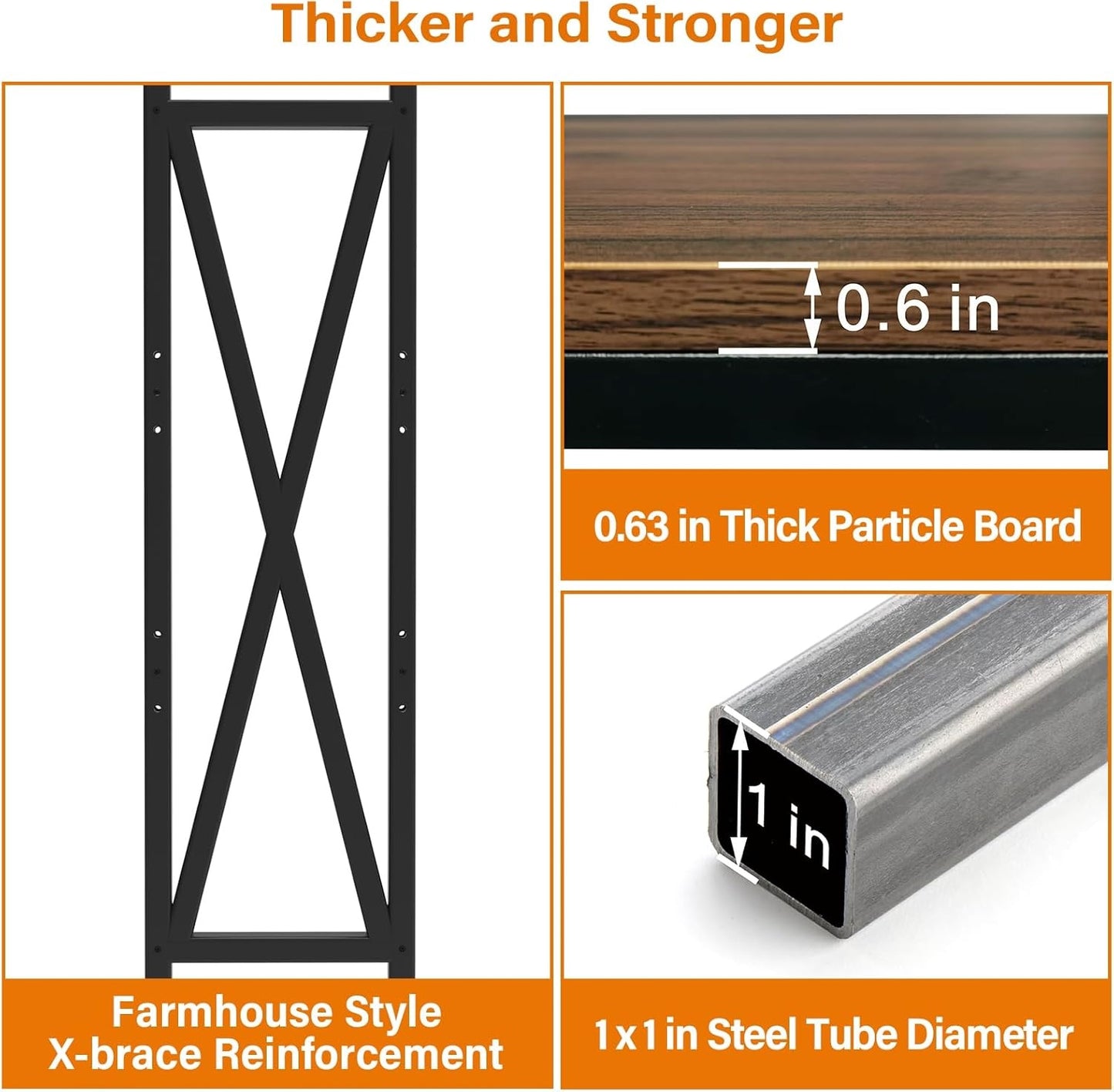 56.30'' Bakers Rack 4-Level Storage Shelves Metal And Wooden Kitchen Shelves, Kitchen Organizers And Storage, For Garage, Pantry, Bathroom, Closet ,33.50'' Length