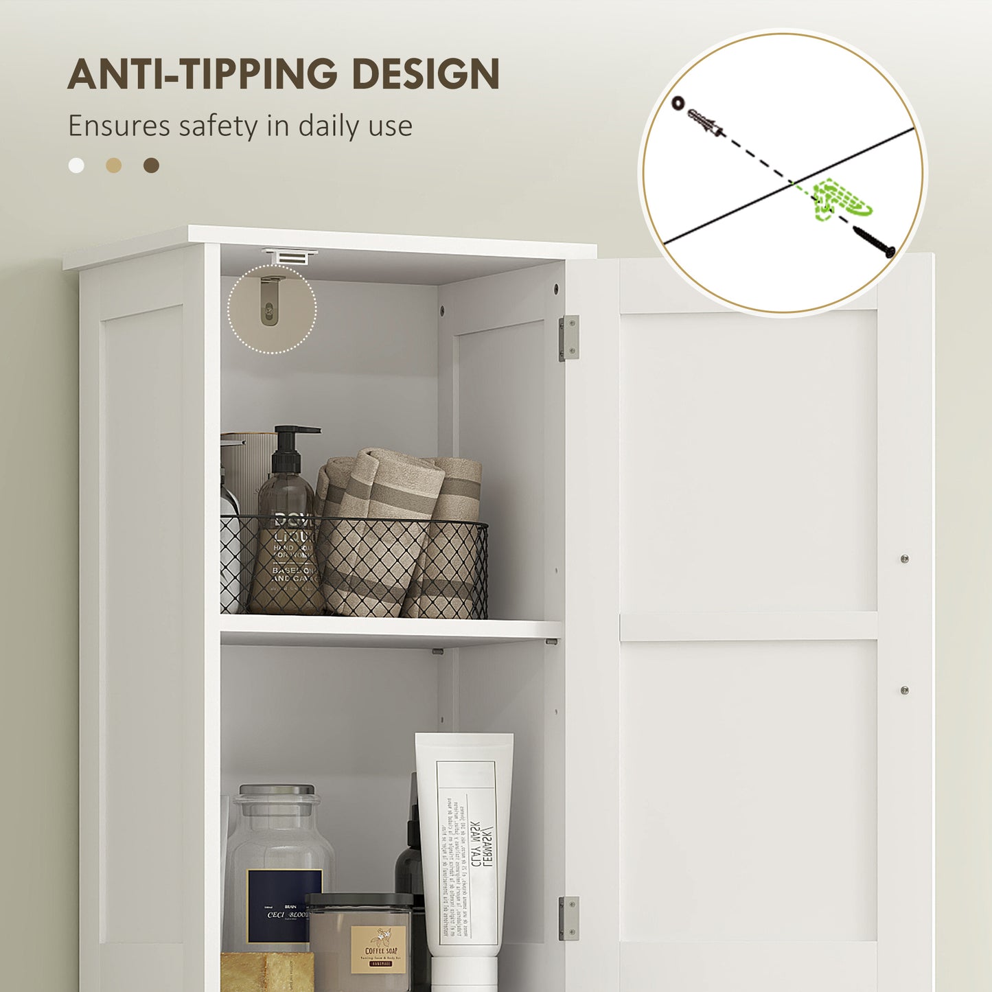Farmhouse Linen Closet with Drawer, 67" Tall Bathroom Storage Cabinet with Barn Doors and Adjustable Shelves, White