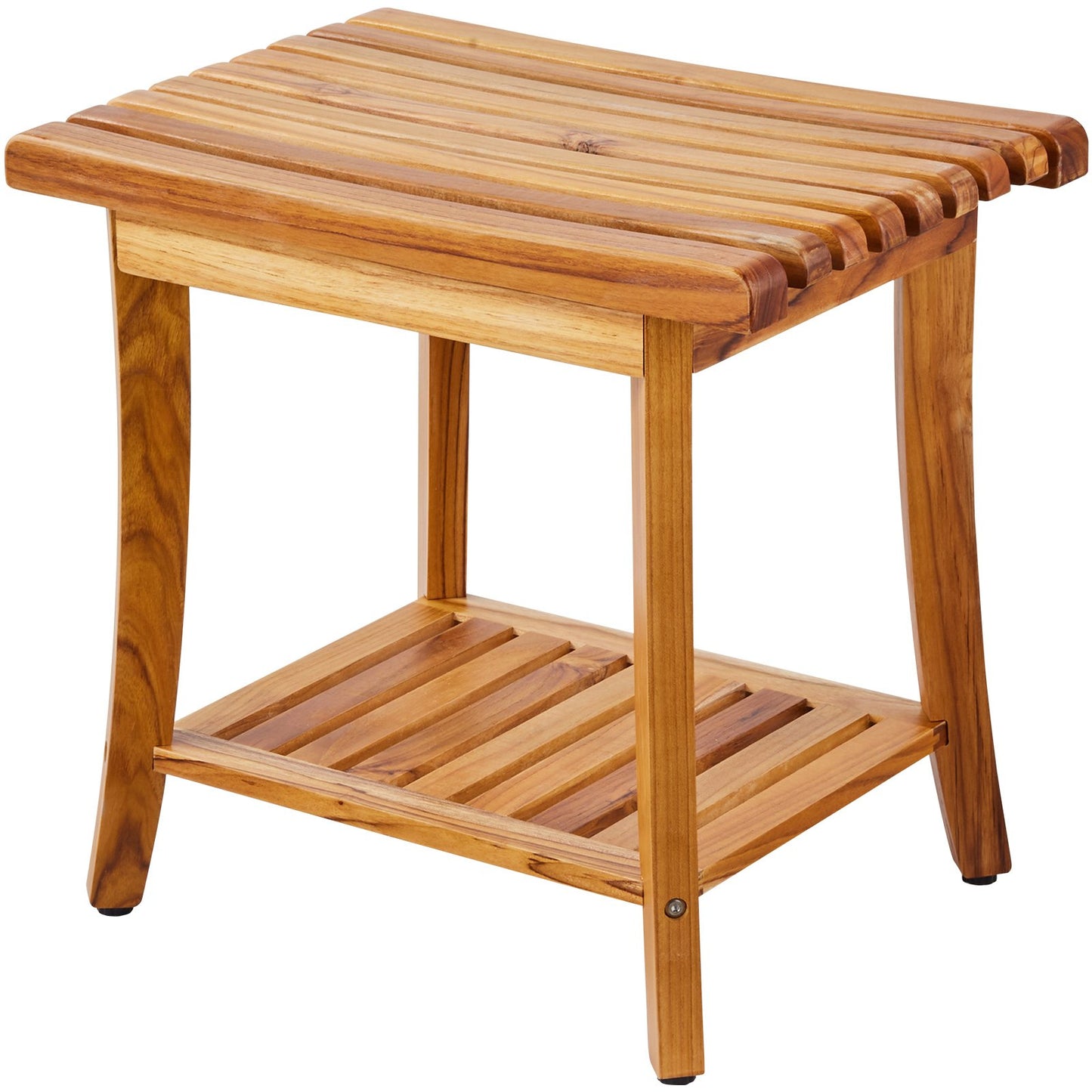 Teak Shower Bench 20 X 14.3 X 17.9 In Wood Shower Stool Chair For Bathroom