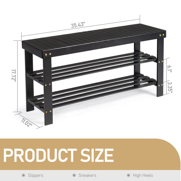 3-Tier Seamless Top Bamboo Shoe Rack