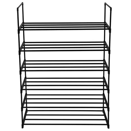 13 Tubes, One Layer, Four Tube, Six Layer Shoe Rack, Black