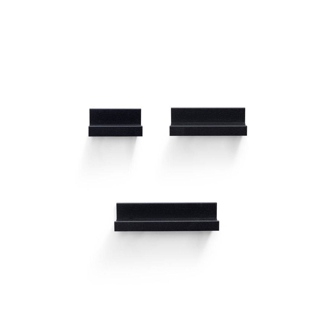 Floating Shelves  18.11 Wall Mounted Wood Shelves For Bathroom, Bedroom, Living Room, Kitchen, Hanging Shelf For Books Storage Decor With Invisible Brackets, Black