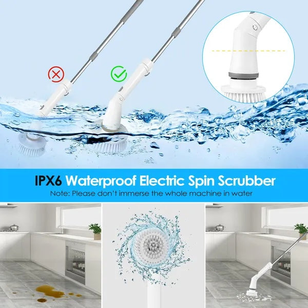 PowerClean™ Electric Spin Scrubber – Cordless Deep Cleaning Brush (6 Heads)