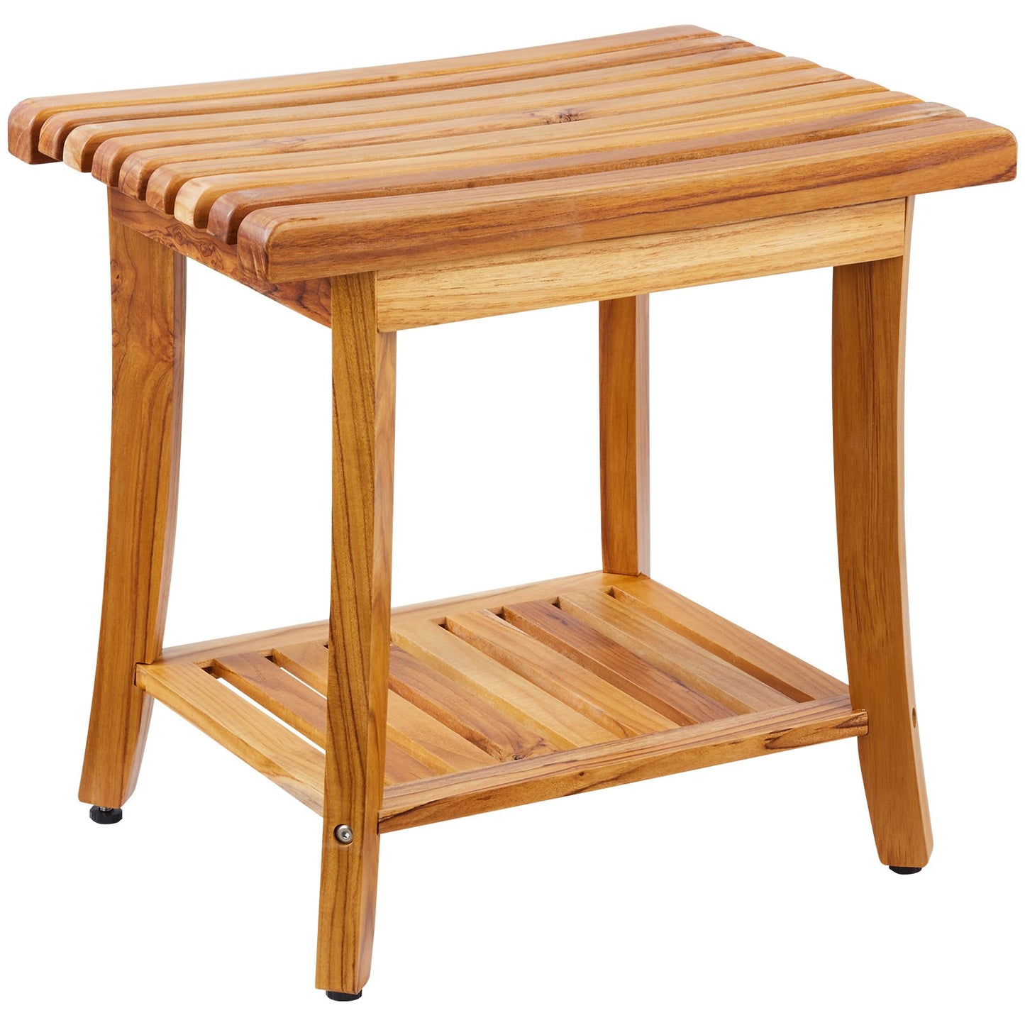 Teak Shower Bench 20 X 14.3 X 17.9 In Wood Shower Stool Chair For Bathroom