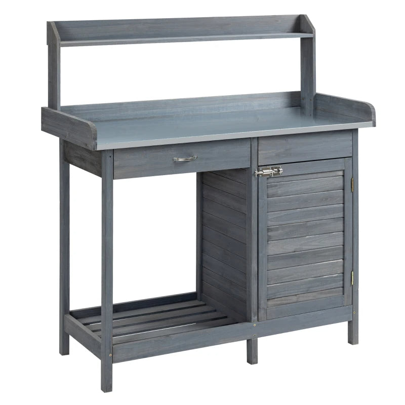 Outdoor Potting Bench Table With Removable Sink