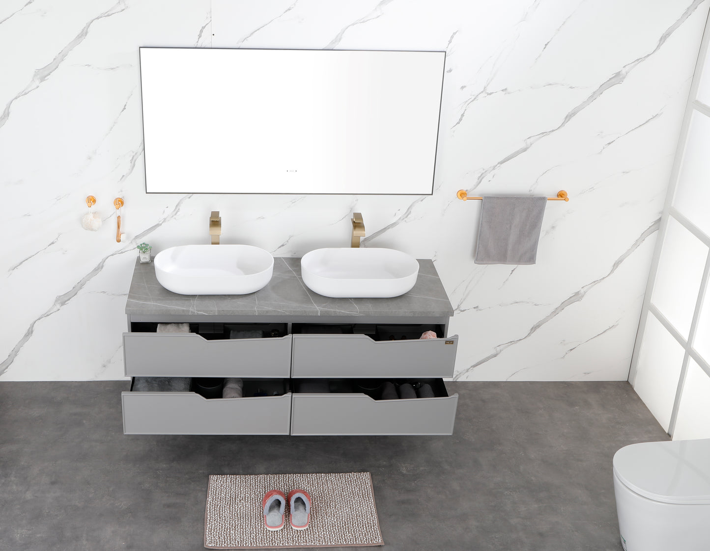 24X14X5.5  Modern Oval 24 X14  White   Above  Bathroom Vessel Sink, Bathroom Sink For Lavatory Vanity Cabinet