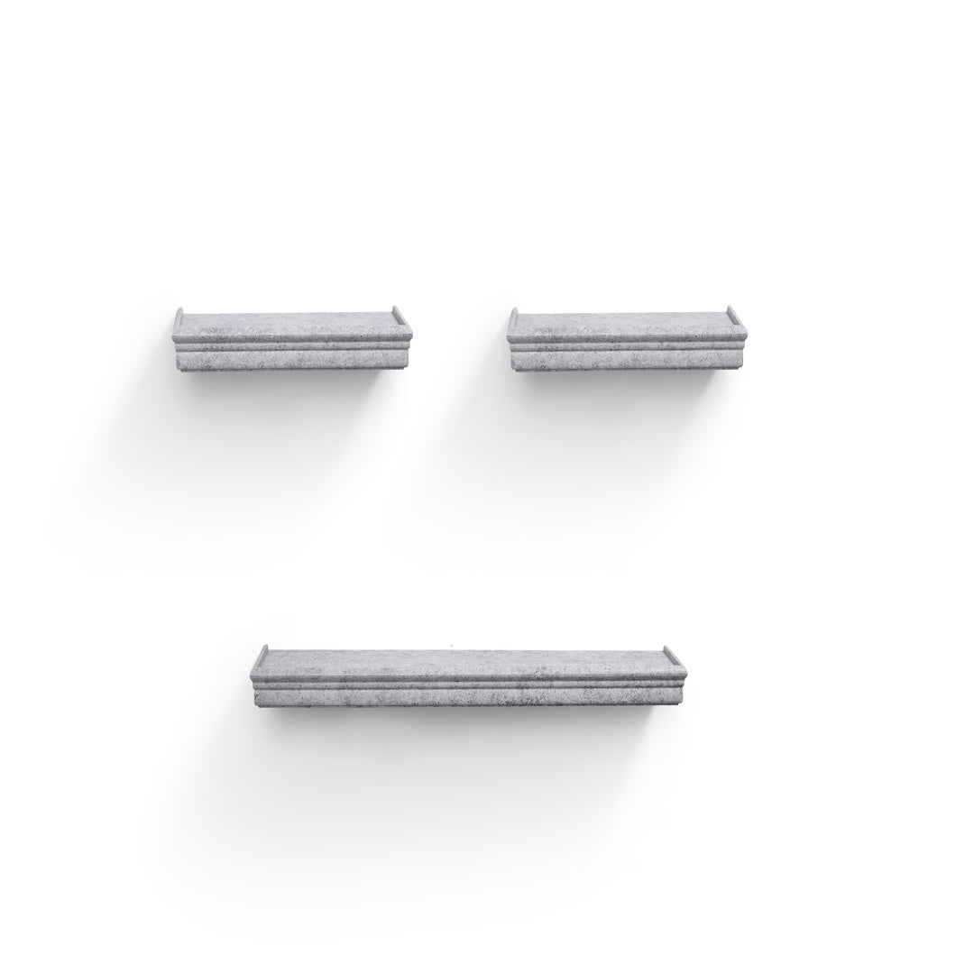 Floating Shelves  23.6 Wall Mounted Wood Shelves For Bathroom, Bedroom, Living Room, Kitchen, Hanging Shelf For Books Storage Decor With Invisible Brackets, Gray