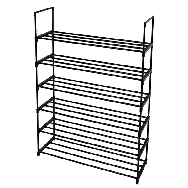 13 Tubes, One Layer, Four Tube, Six Layer Shoe Rack, Black