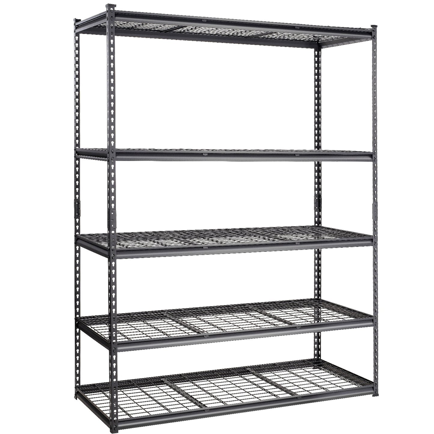 Storage Shelving Unit, 5-Tier Adjustable, 2000 Lbs Capacity, Heavy Duty Garage Shelves Metal Organizer Wire Rack, Black, For Kitchen Pantry Basement Bathroom Laundry Closet