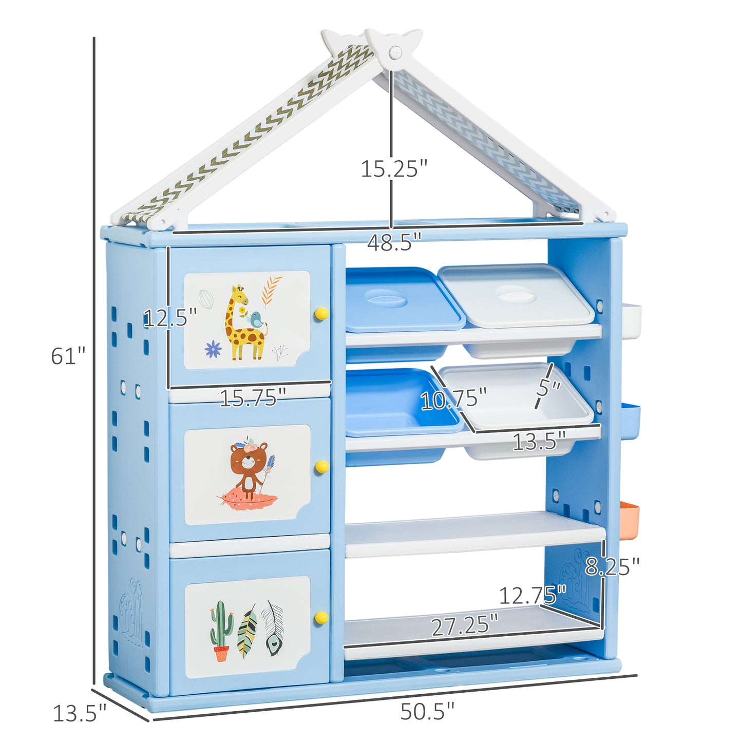 Kids Toy Storage Organizer with 4 Bins