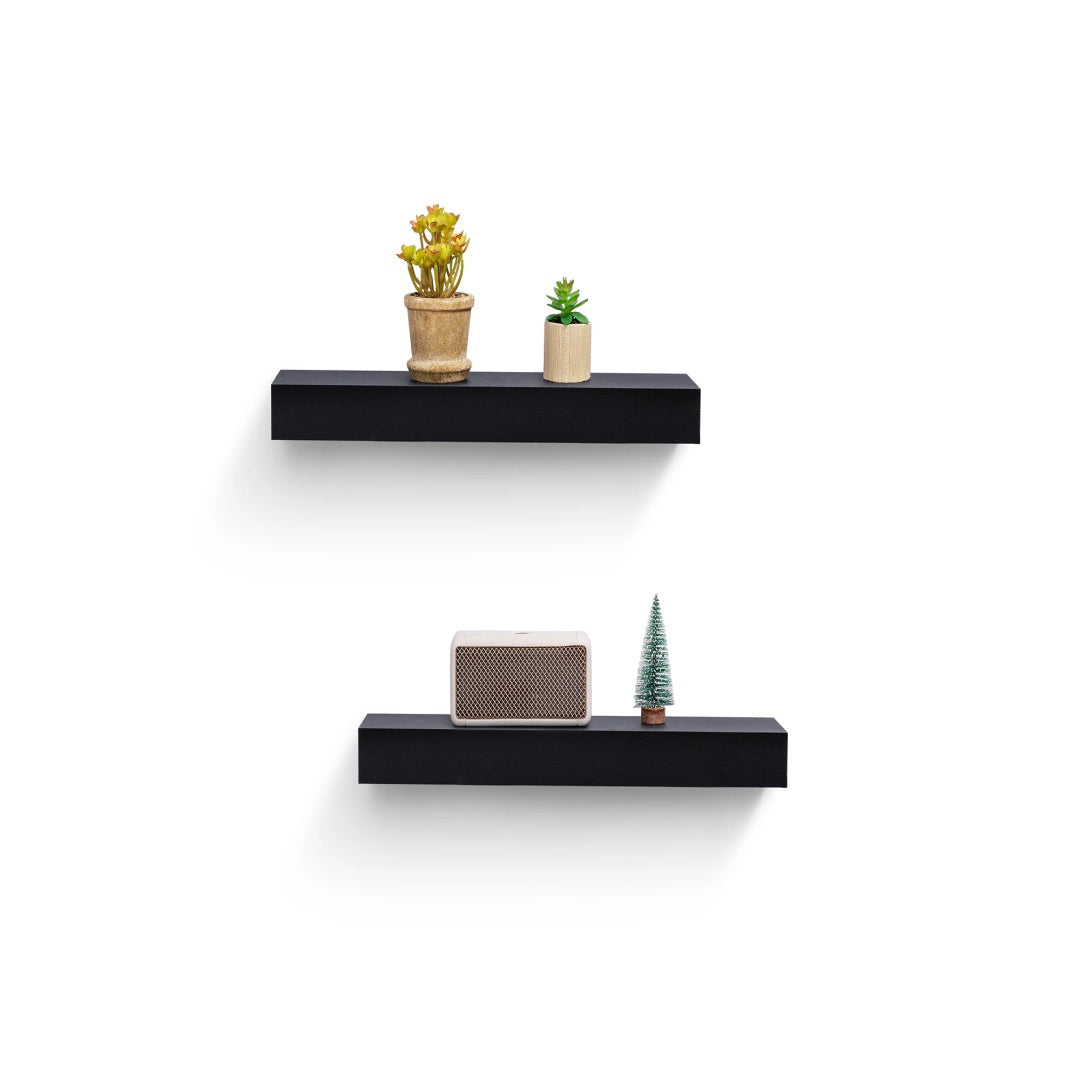 Floating Shelves  18.11 Wall Mounted Wood Shelves For Bathroom, Bedroom, Living Room, Kitchen, Hanging Shelf For Books Storage Decor With Invisible Brackets, Black