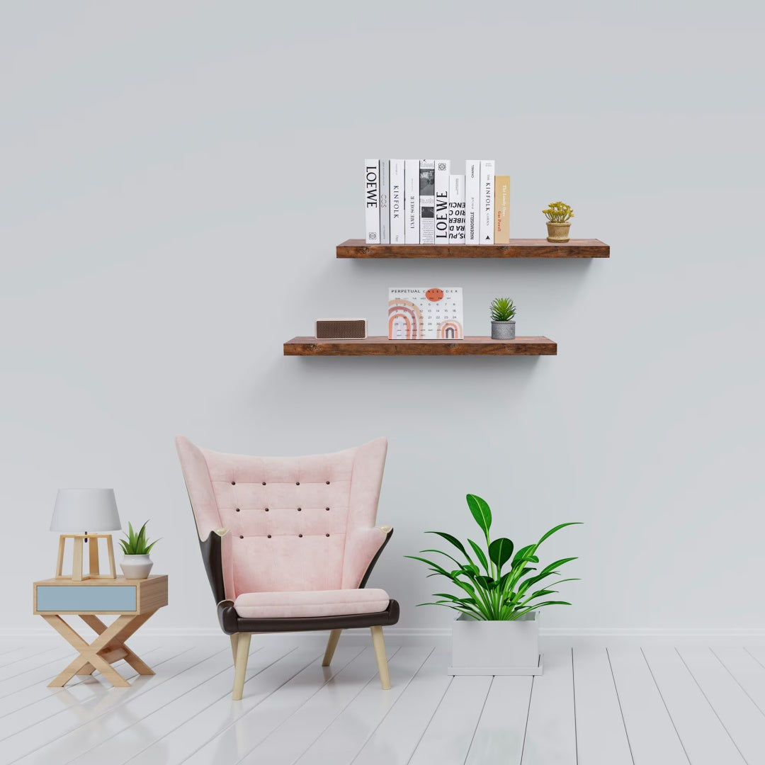 Floating Shelves  31.5 Wall Mounted Wood Shelves For Bathroom, Bedroom, Living Room, Kitchen, Hanging Shelf For Books Storage Decor With Invisible Brackets, Maple