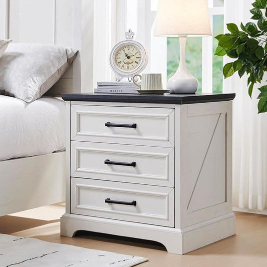 Country-style Bedside Table With Charging Device, Coffee Table With A Large Drawer, Small Side Table, Storage Cabinet