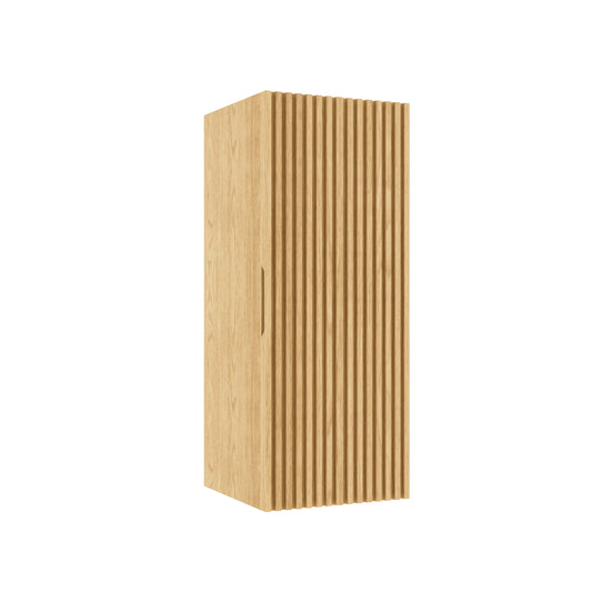 BOI 12 Wall-Mounted Floating Striped Bathroom Vanity Side Cabinet With A Door And A Shelf, Suitable For BRON Bathroom Vanity, Corolla Oak Woodgrain Color