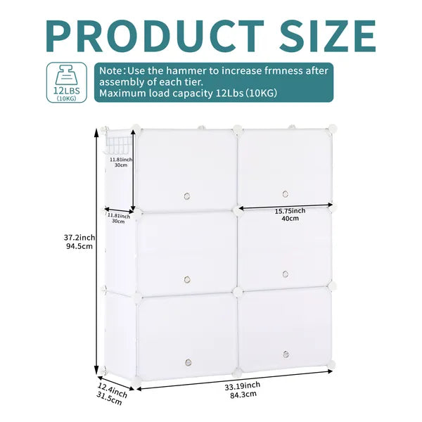 Shoe Rack Storage Cabinet, 8-layer Shoe Storage Cabinet With Door, Stackable And Detachable Shoe Storage Cabinet