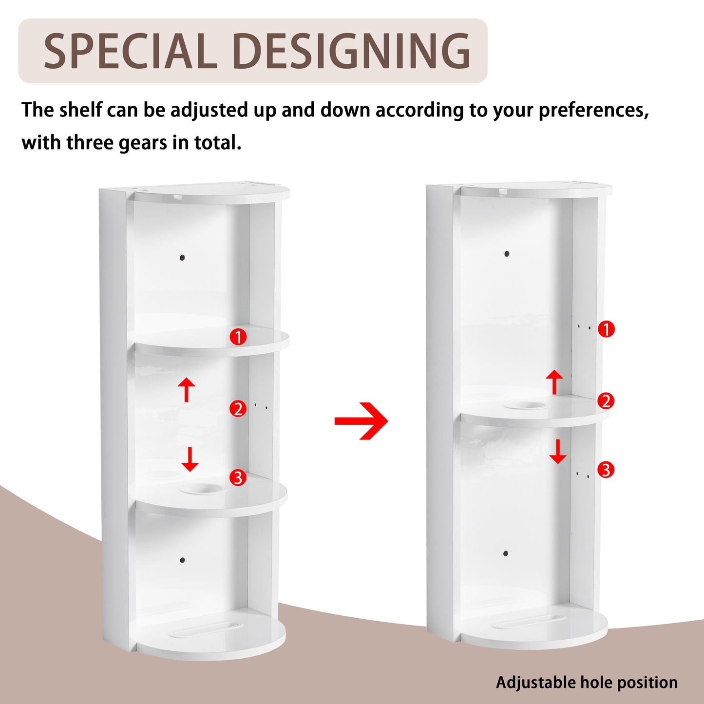 12  Bathroom Wall- Mounted Storage Rack  Float Mounting Design  KD- Packing