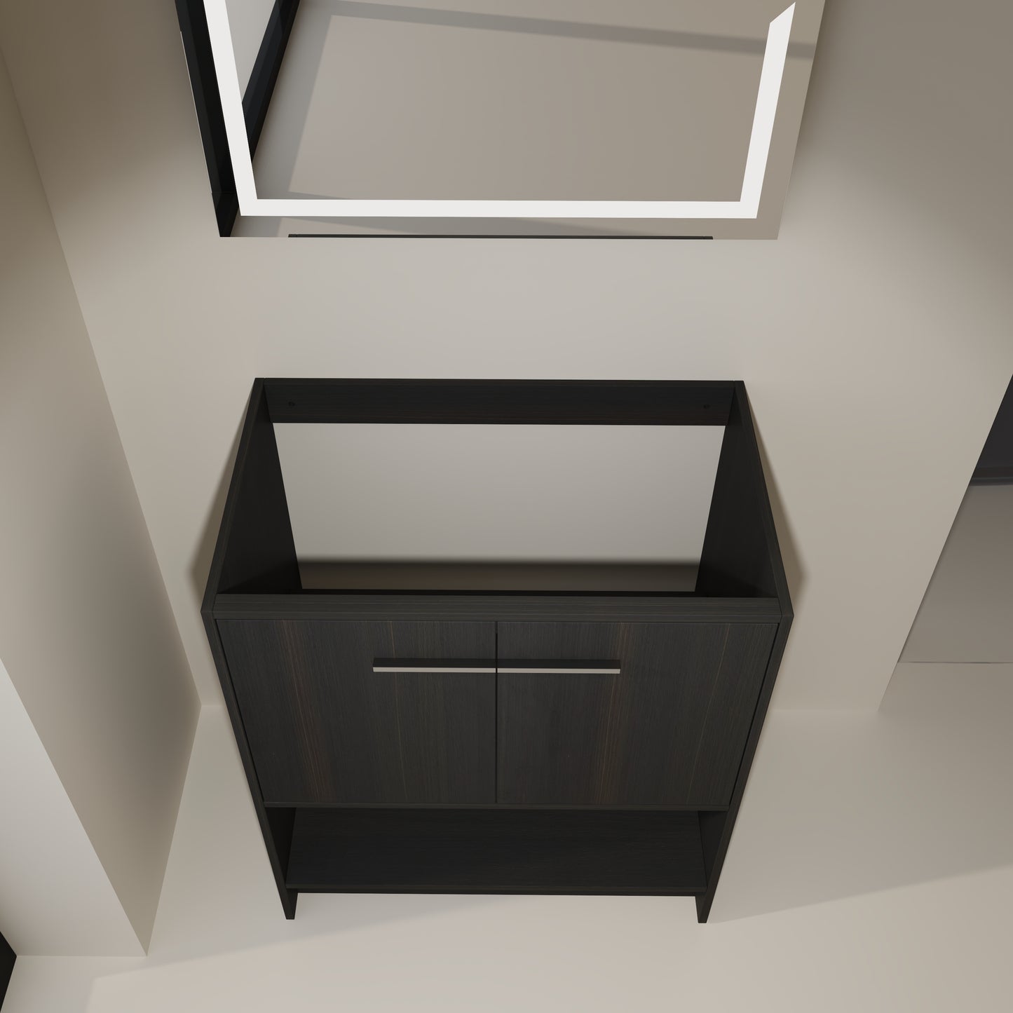 30 Bathroom Vanity, 2 Doors, Freestanding Bathroom Cabinet Vanity, Plywood Excluding Sink