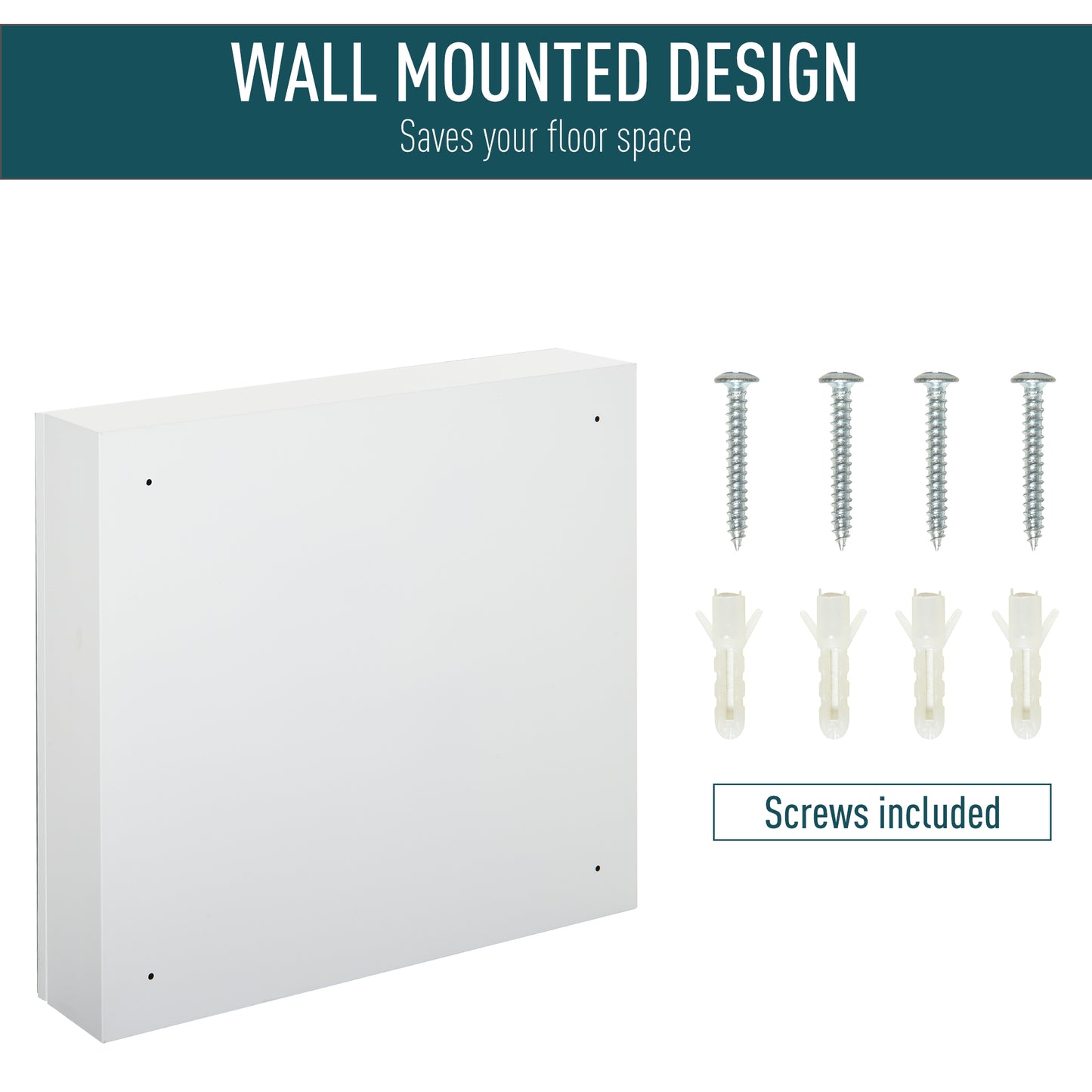 Bathroom Mirrored Cabinet, 24"x22" Steel Frame Medicine Cabinet, Wall-Mounted Storage Organizer with Double Doors, White
