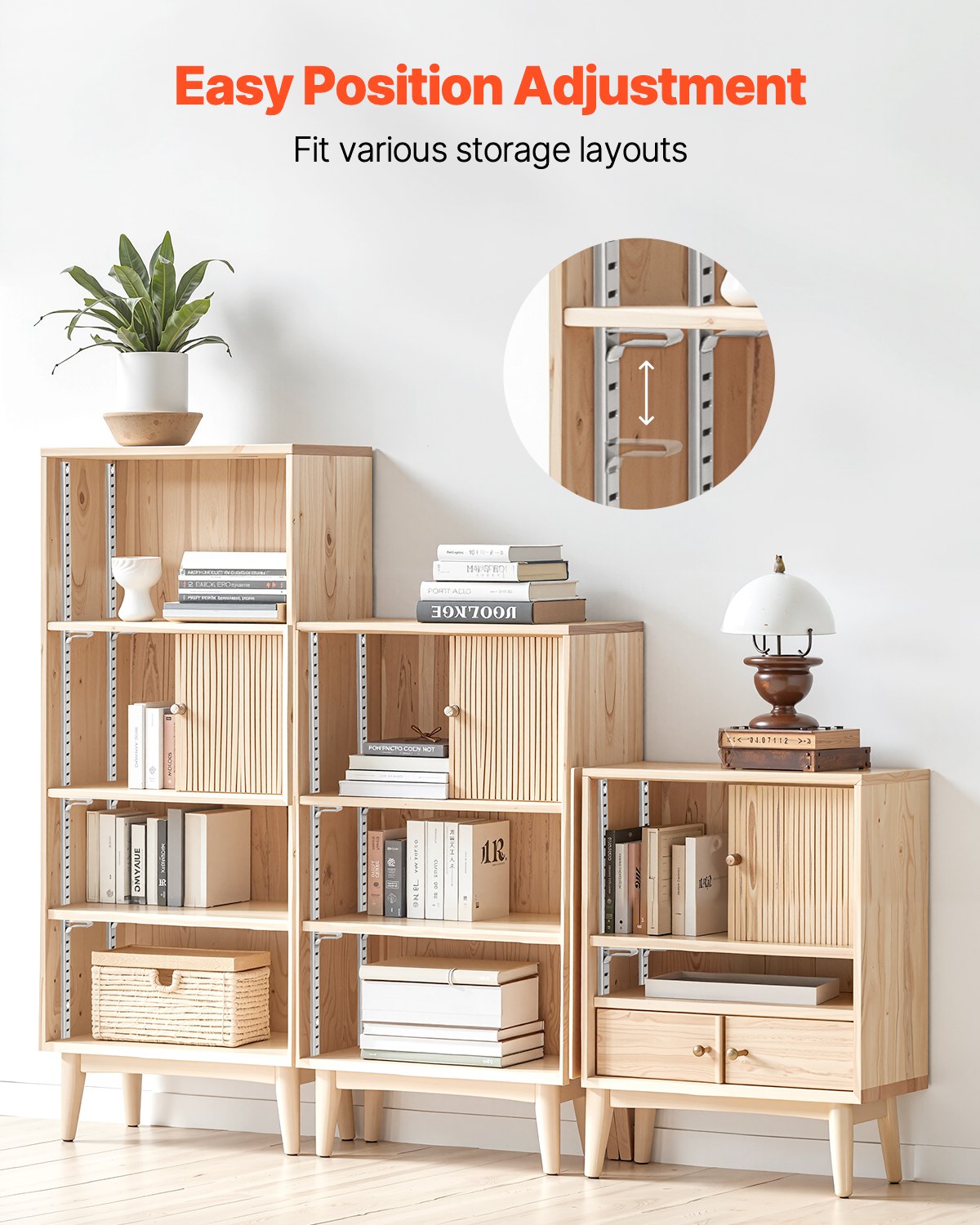 Shelf Track 36.3-inch 6 Pack Adjustable Steel Wall Mounted Shelf Pilaster