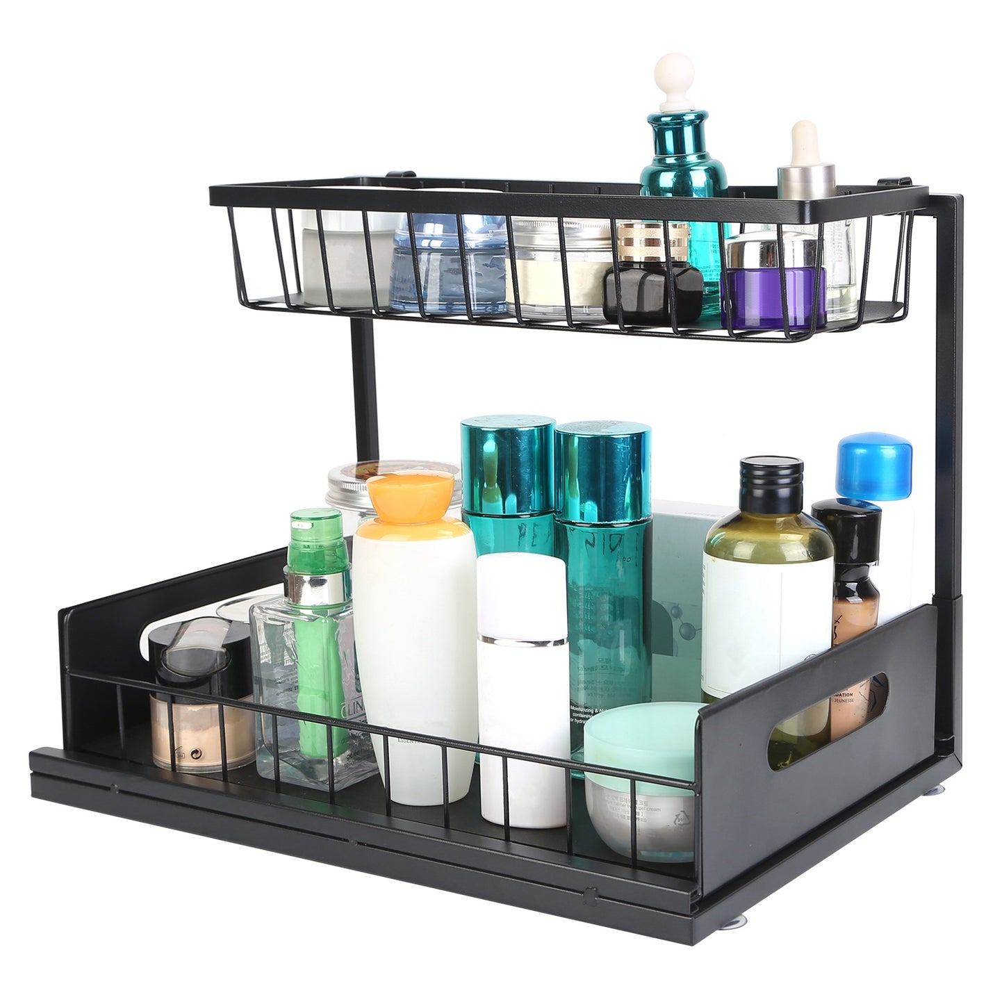 Under Sink Organizer 2-Tier Pull-Out Storage Rack – Space Saving Kitchen & Bathroom Organizer
