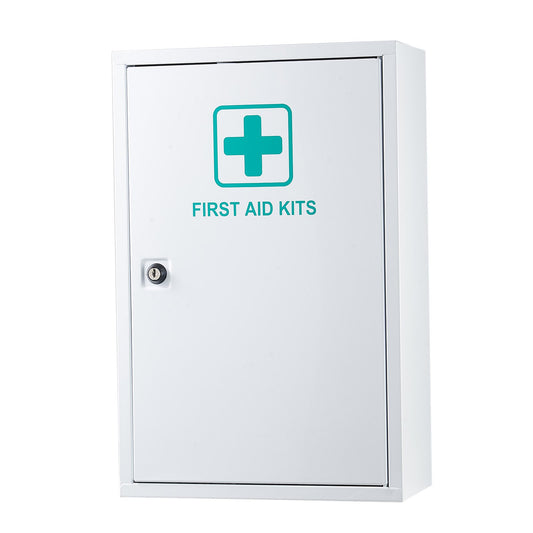 3-Shelf First Aid Cabinet Wall Mounted Medicine Cabinet Emergency Metal Med Box