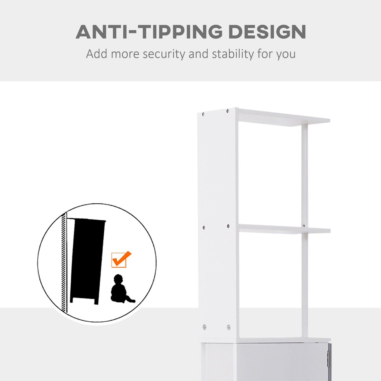 54" Tall Bathroom Storage Cabinet