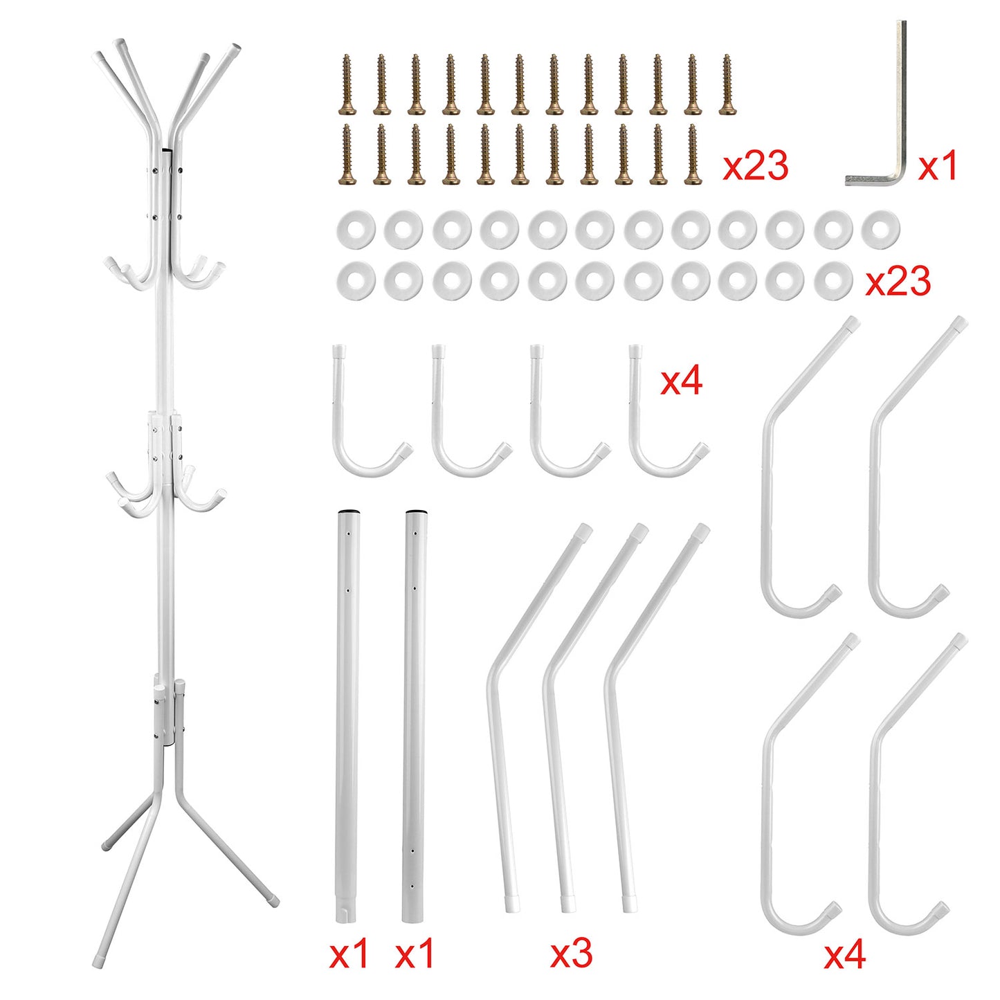 Black-White Options -- 1Pc Standing Coat Hat Rack Organizer