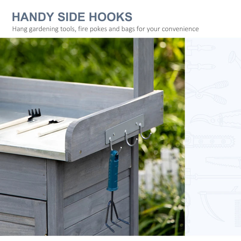 Outdoor Potting Bench Table With Removable Sink