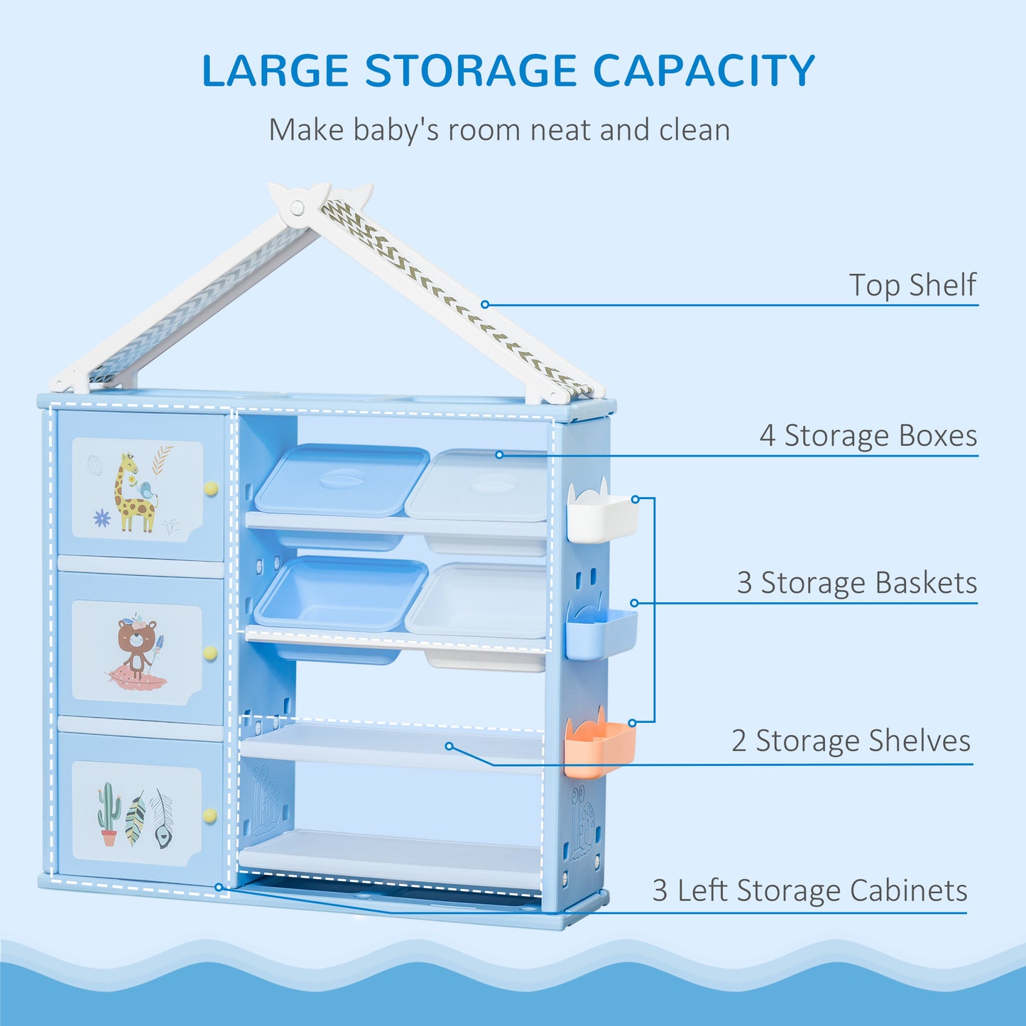 Kids Toy Storage Organizer with 4 Bins