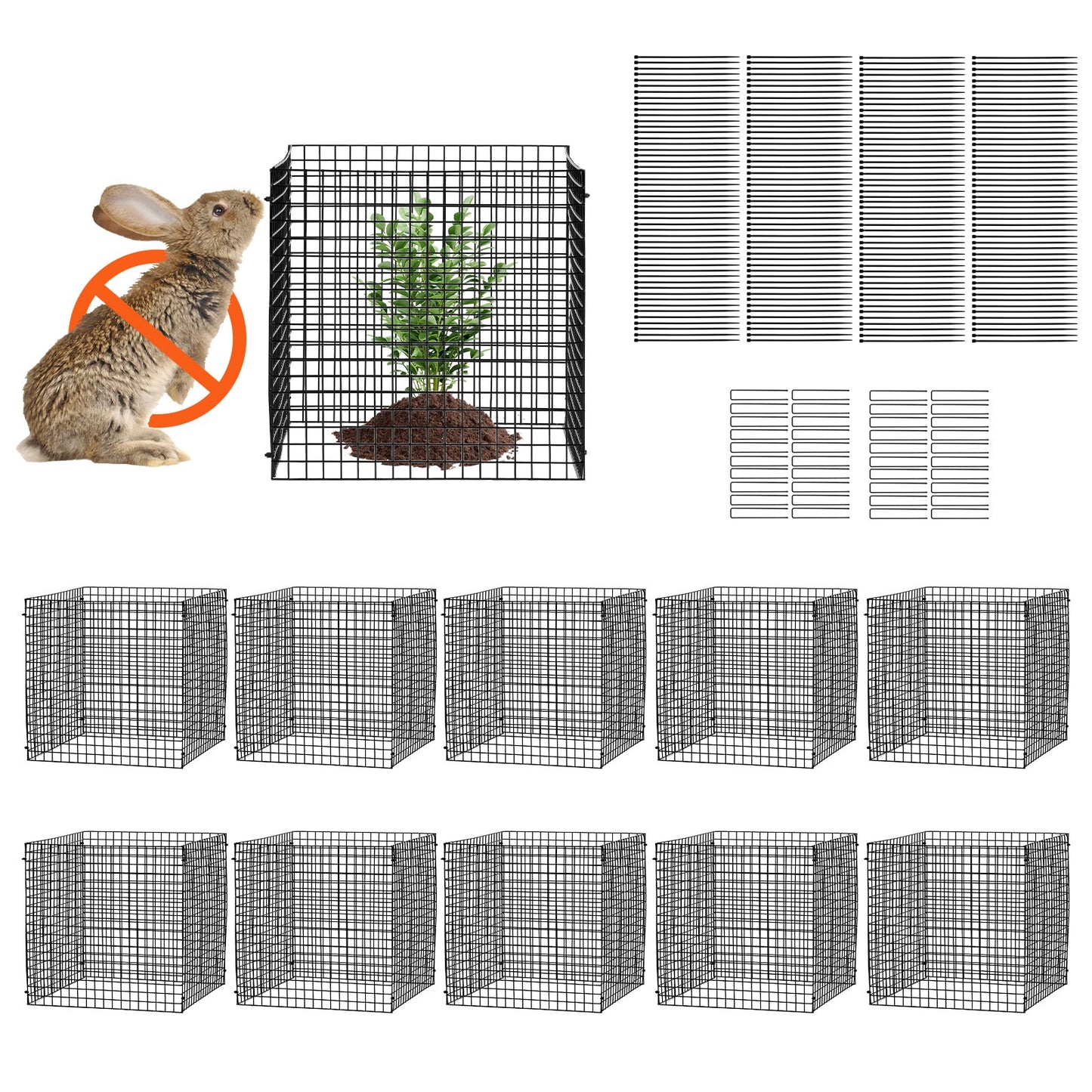 VEVOR 10 Pack Plant Protector From Animals  Plant Cage For Vegetables
