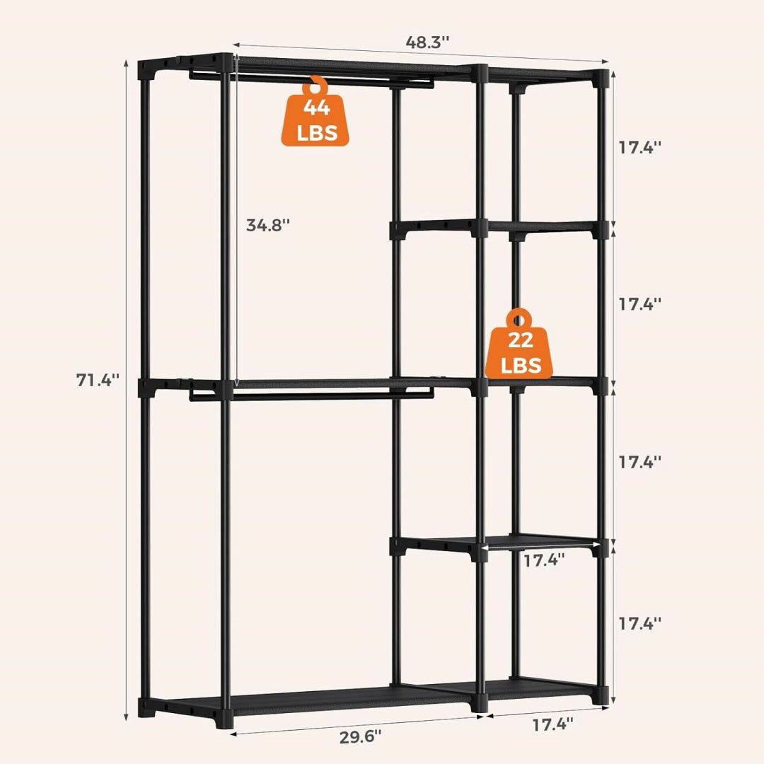 Cabinet Compartments, Movable Hangers, Standalone Wardrobes