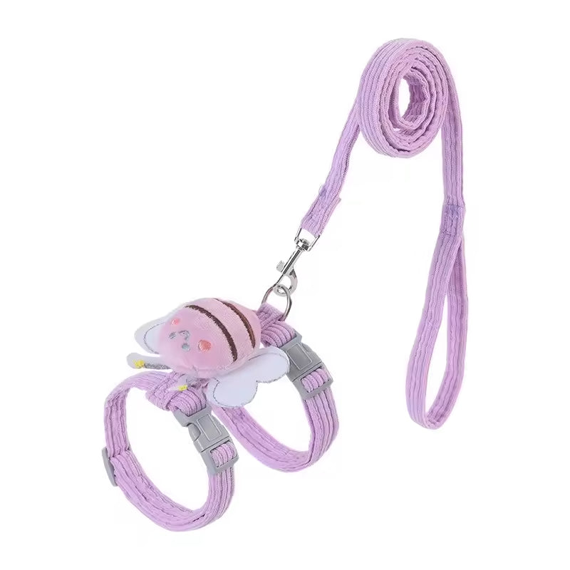 Kitten Harness Vest With Wing Decoration, Strap Set For Cats And Small Dogs, Adjustable Pet Cat Harness Accessories