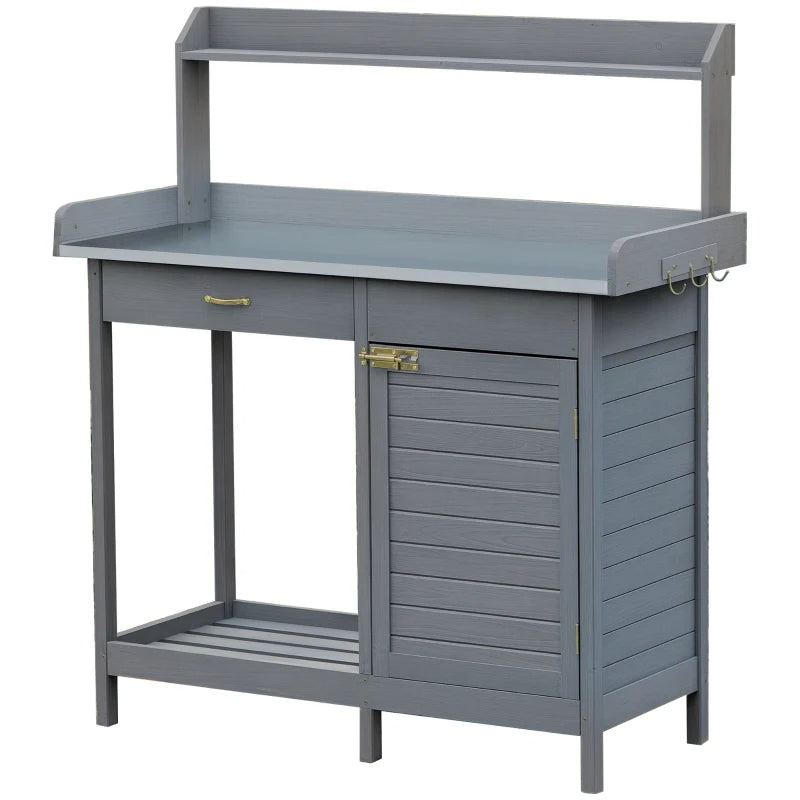 Outdoor Potting Bench Table With Removable Sink
