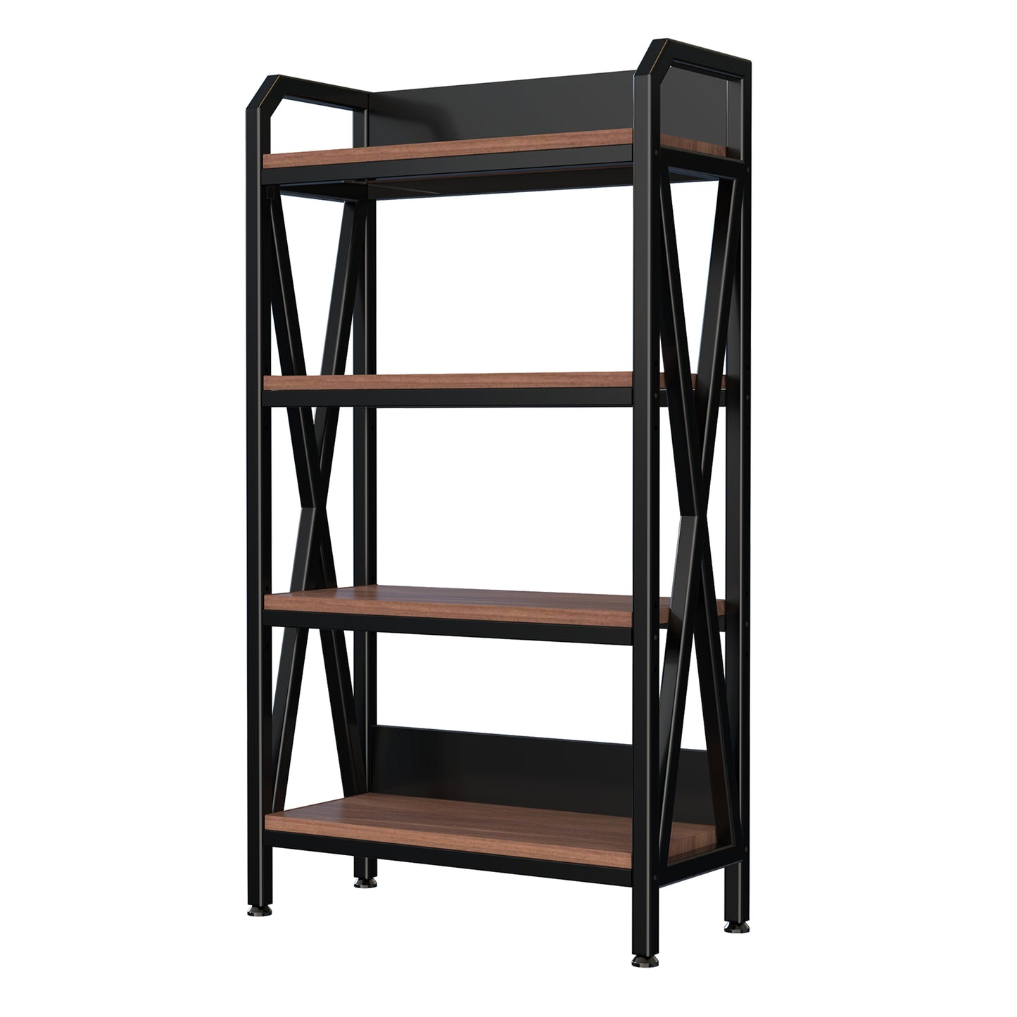 56.30'' Bakers Rack 4-Level Storage Shelves Metal And Wooden Kitchen Shelves, Kitchen Organizers And Storage, For Garage, Pantry, Bathroom, Closet ,33.50'' Length