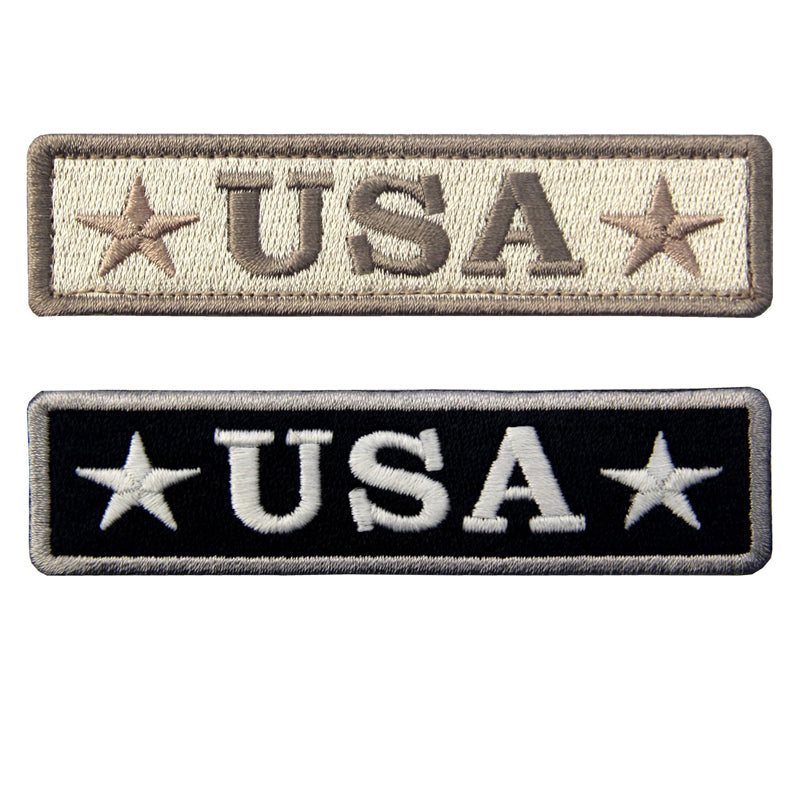 4 Pieces Embroidered USA Tactical Morale Fastener Hook&Loop Patch
