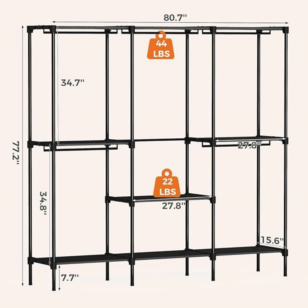 Cabinet Compartments, Movable Hangers, Standalone Wardrobes