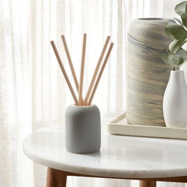 100ml Matte Textured Ceramic Lavender Eucalyptus Diffuser Gray: Home Aromatherapy, No Battery