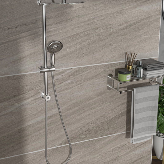 Shower Set  10inch Overhead Shower And Hand Shower, Round Shower Set, Dual Shower Heads, Chrome