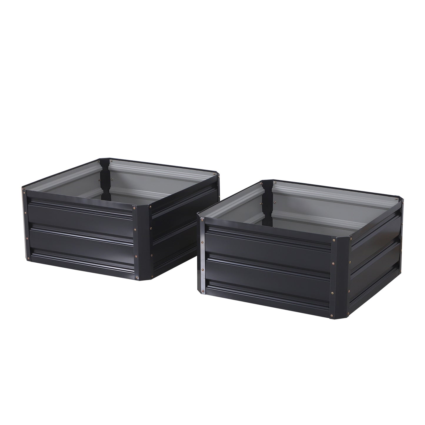 2pc 23.5" Elevated Herb & Vegetable Planting Box Kit w/ Versatile Uses, Dark Gray