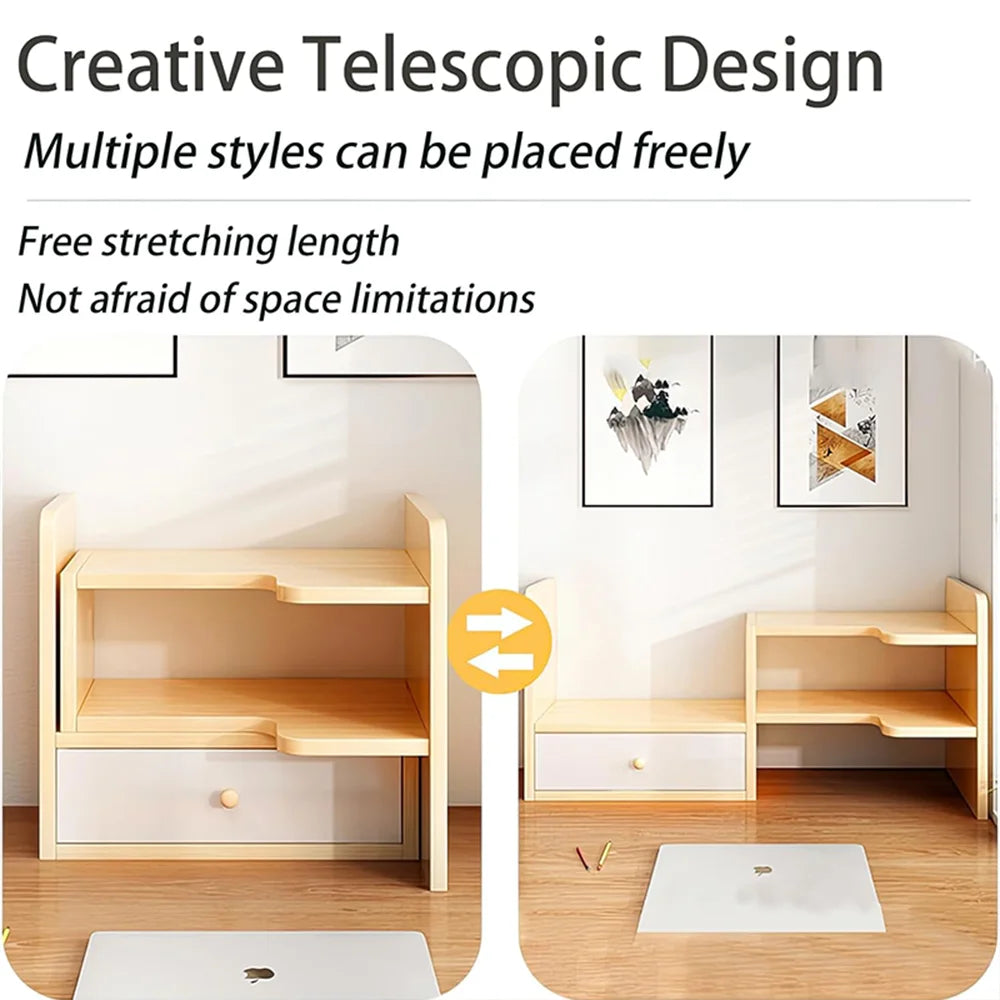 Desk Bookshelf – Multi-Layer Desktop Storage Shelf Organizer for Dormitory & Study Desk