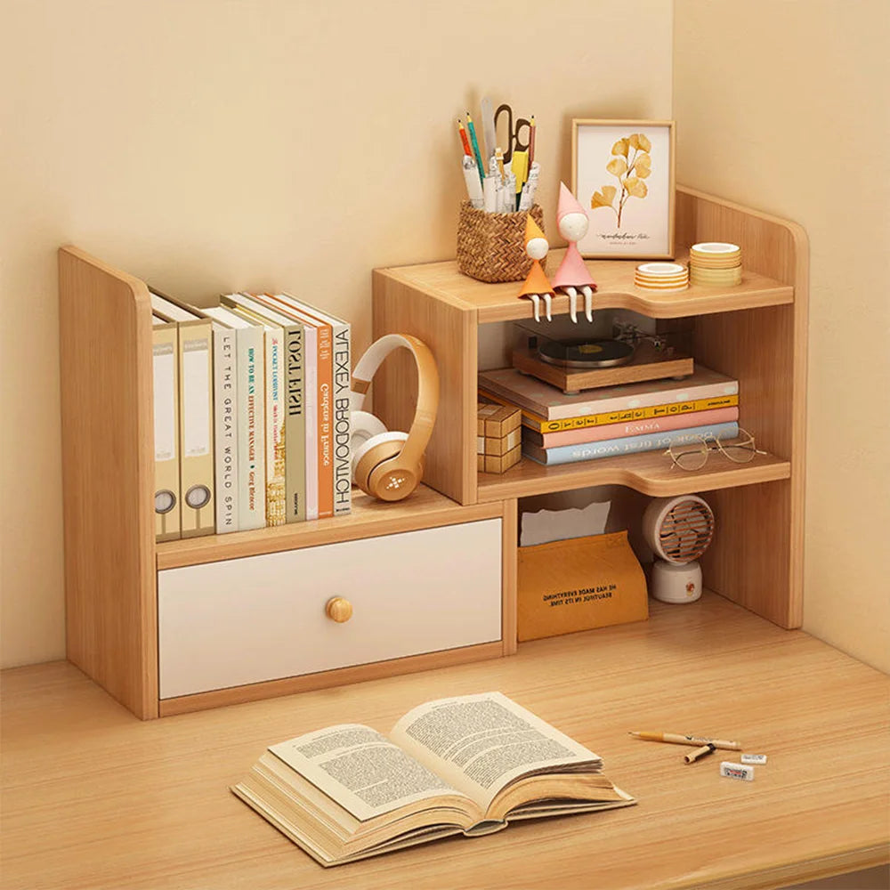 Desk Bookshelf – Multi-Layer Desktop Storage Shelf Organizer for Dormitory & Study Desk