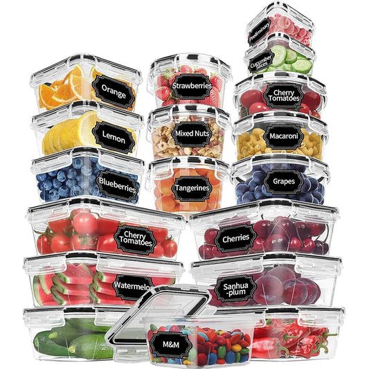 34pcs Airtight Food Storage Container for Kitchen Pantry Organization and Storage, BPA-free, Plastic Kitchen Storage Container