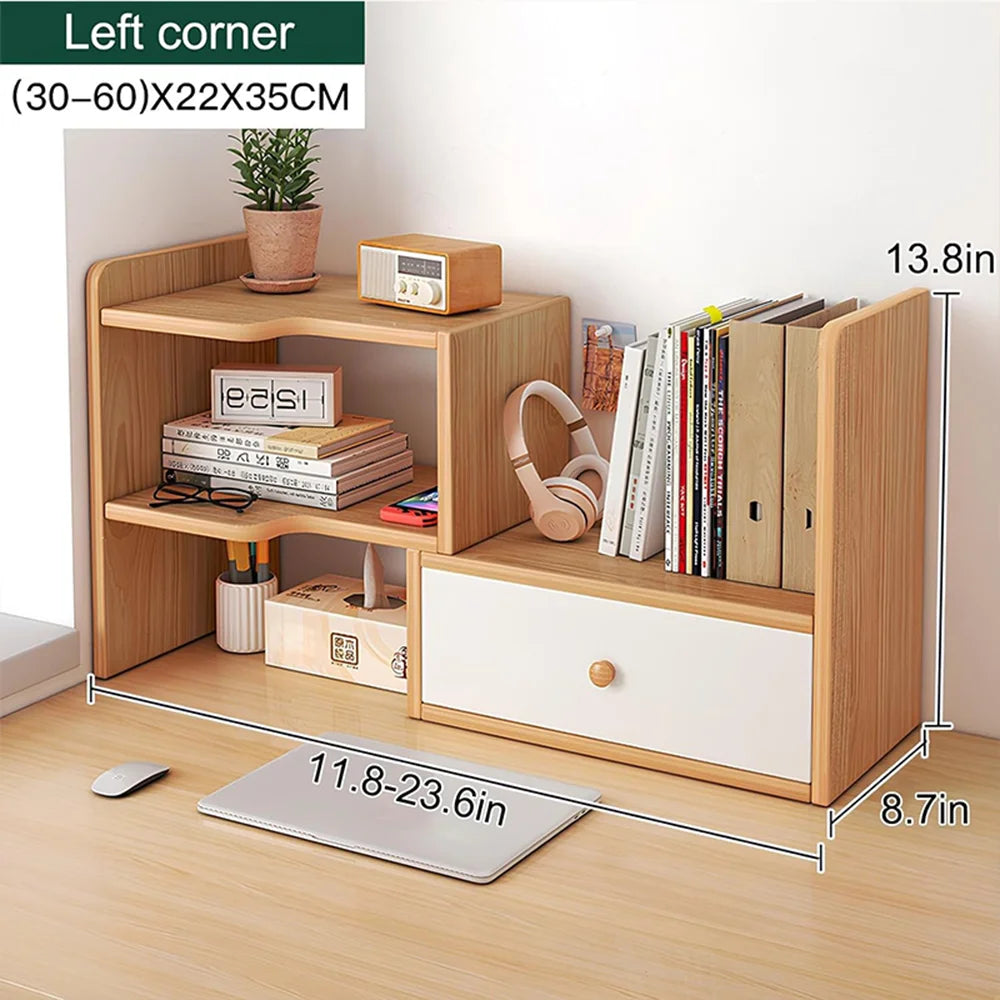 Desk Bookshelf – Multi-Layer Desktop Storage Shelf Organizer for Dormitory & Study Desk